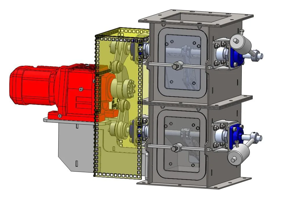 Double flap valve, compact design