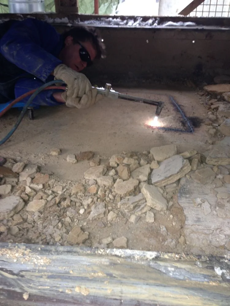 Cutting a drain opening