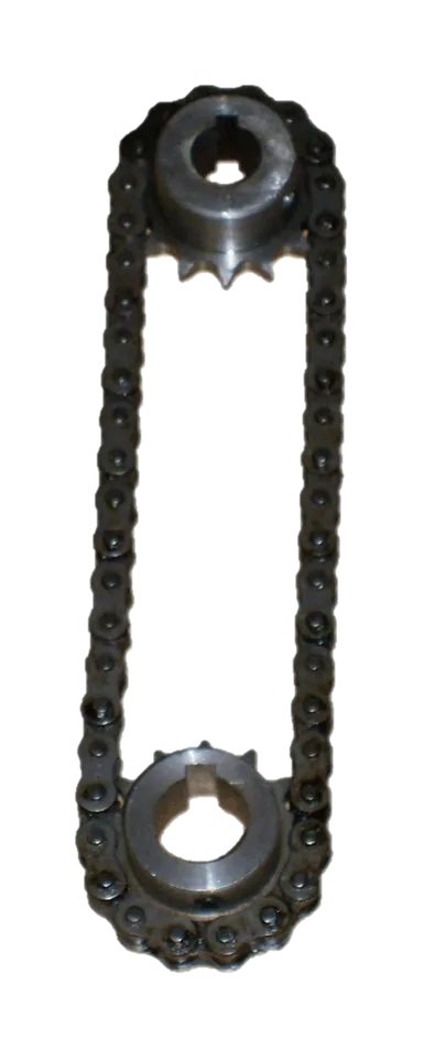 Roller chain and chain wheels for industry