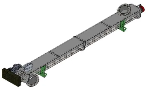 Inclined trough screw conveyor, built to customer specification