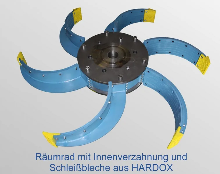 Sweep wheel with internal gearing